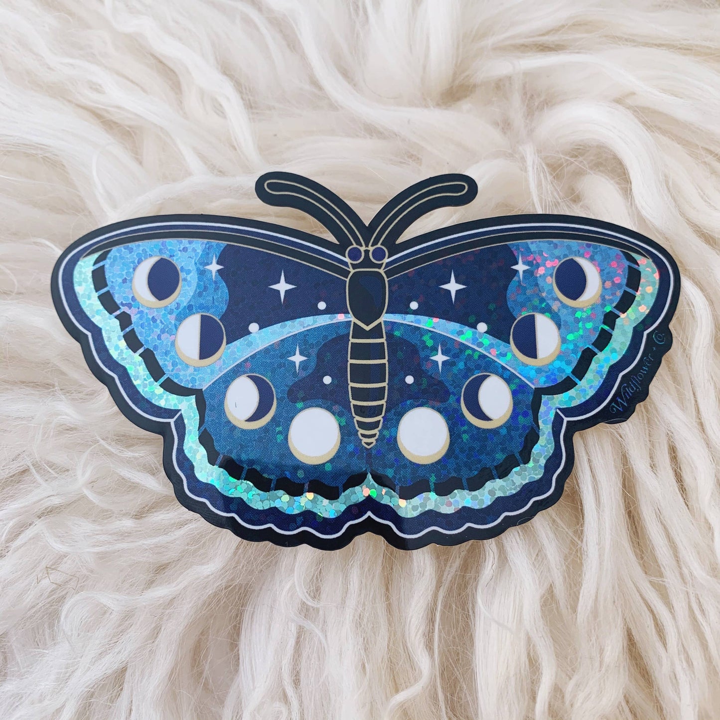 Lunar Butterfly Sticker - Glitter Holographic!