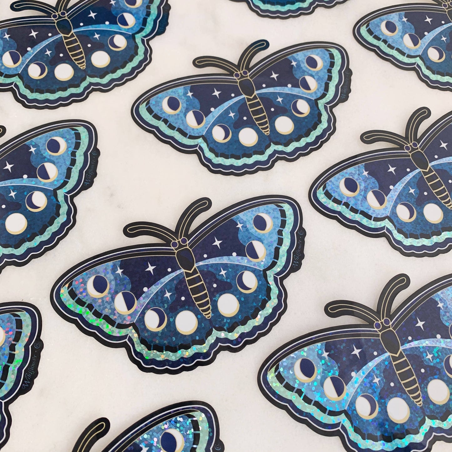 Lunar Butterfly Sticker - Glitter Holographic!