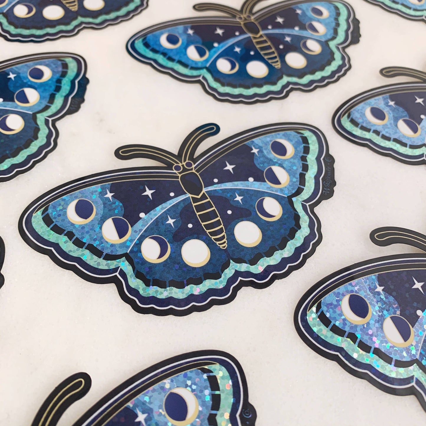 Lunar Butterfly Sticker - Glitter Holographic!