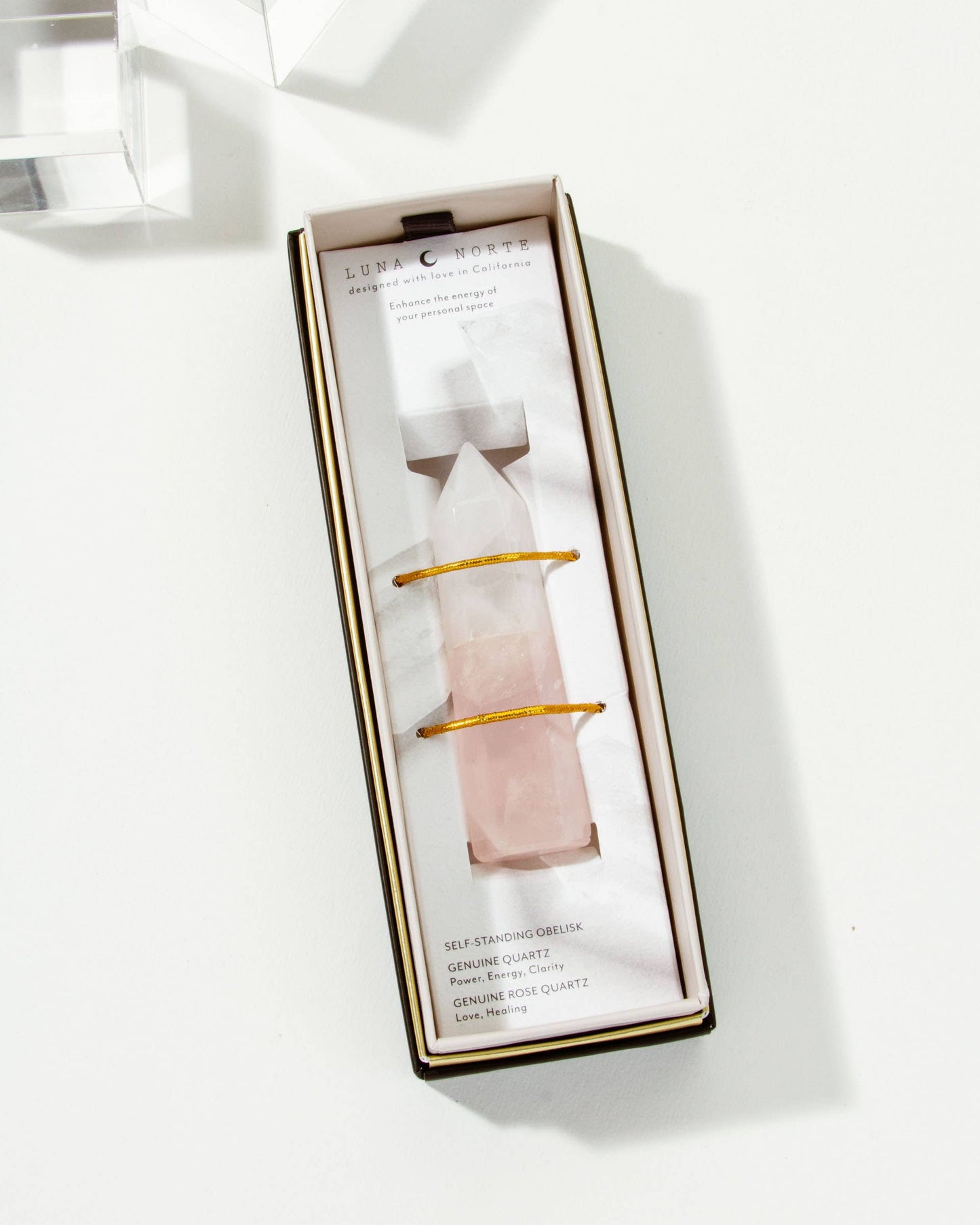 The Power Tower of Love Curio- Clear Quartz & Rose Quartz