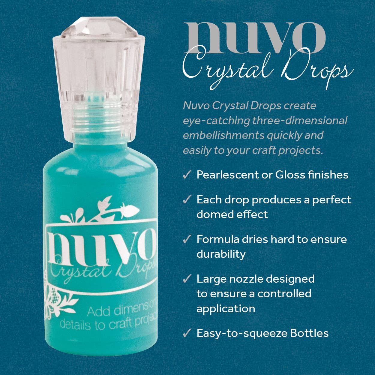 Nuvo Crystal Drops – 6-Colour Bundle (Navy Blue, Ripened Pumpkin, Caribbean Ocean, Ivory Seashell, Duck Egg Blue, French Lilac)