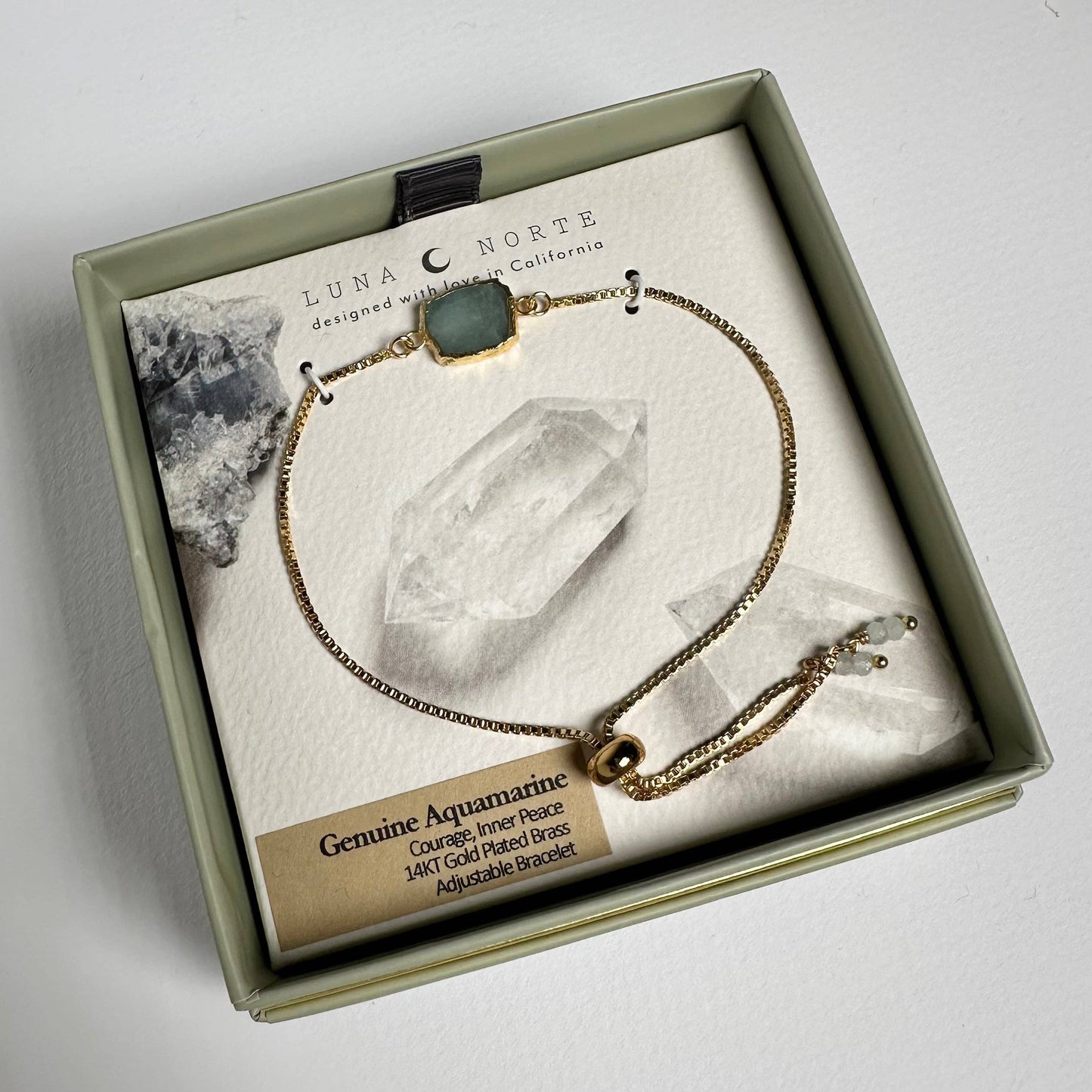 Earth, Wind and Fire Adjustable Bracelet - Aquamarine