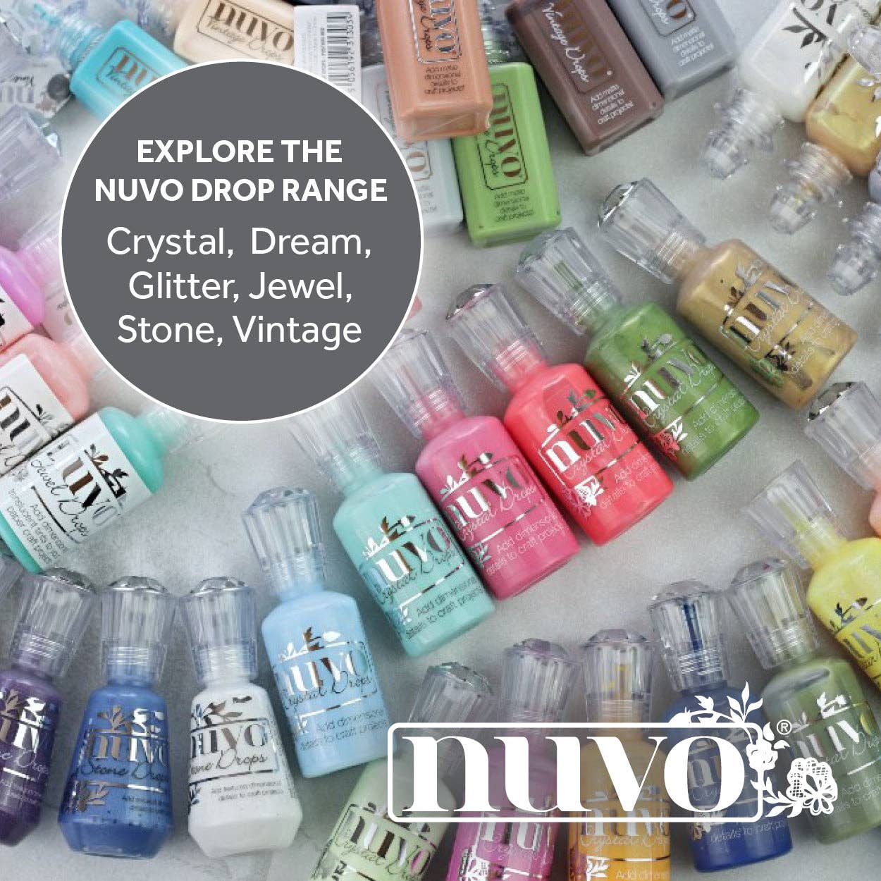 Nuvo Glitter Drops – 6-Colour Bundle (Sunlit Meadow, Aquatic Mist, Blue Lagoon, Ruby Slippers, Gold Dust, White Blizzard)