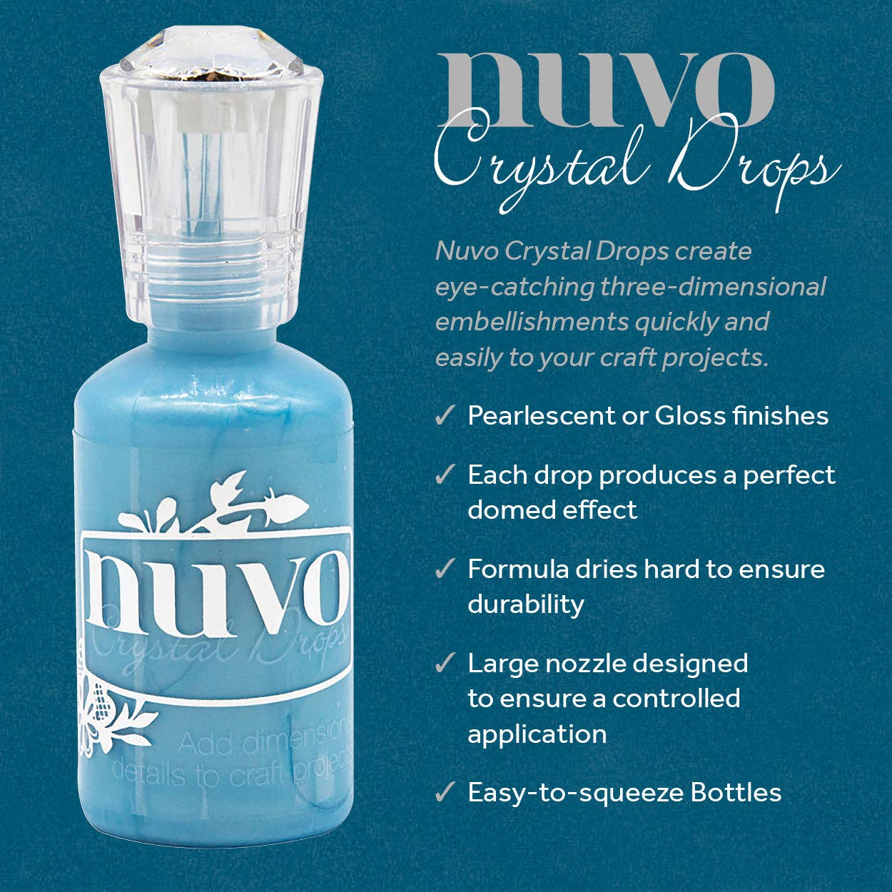 Nuvo Crystal Drops – 6-Colour Bundle (Blue Ice, Heritage Rose, Eucalyptus Leaf, Ebony Black, Gloss Simply White, Morning Dew)