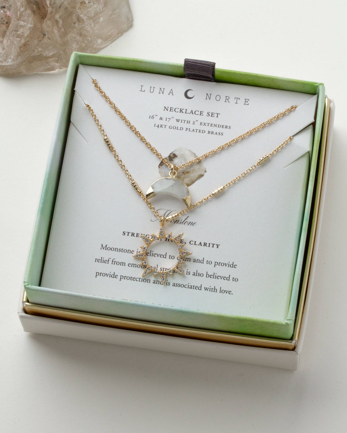 Live by the Sun, Love by the Moon Necklace Set- Moonstone