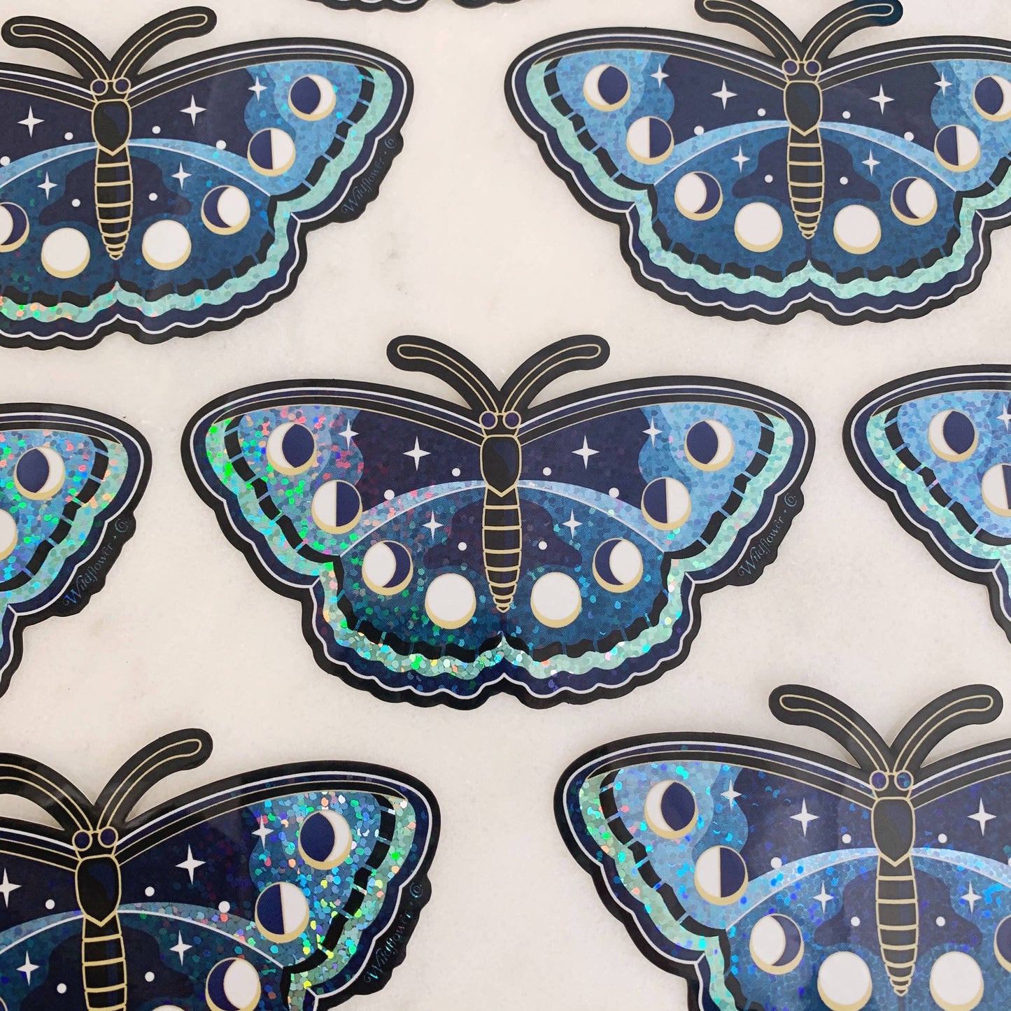 Lunar Butterfly Sticker - Glitter Holographic!