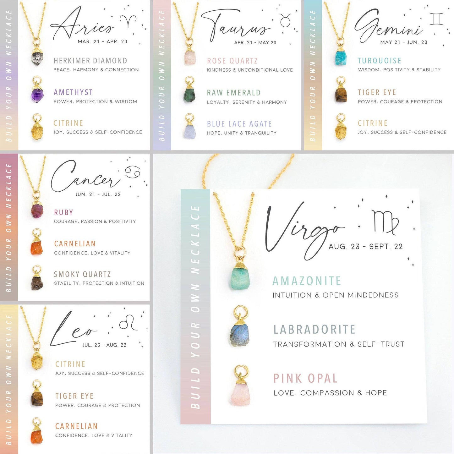 Zodiac Birthstone - Build Your Own Necklace Set