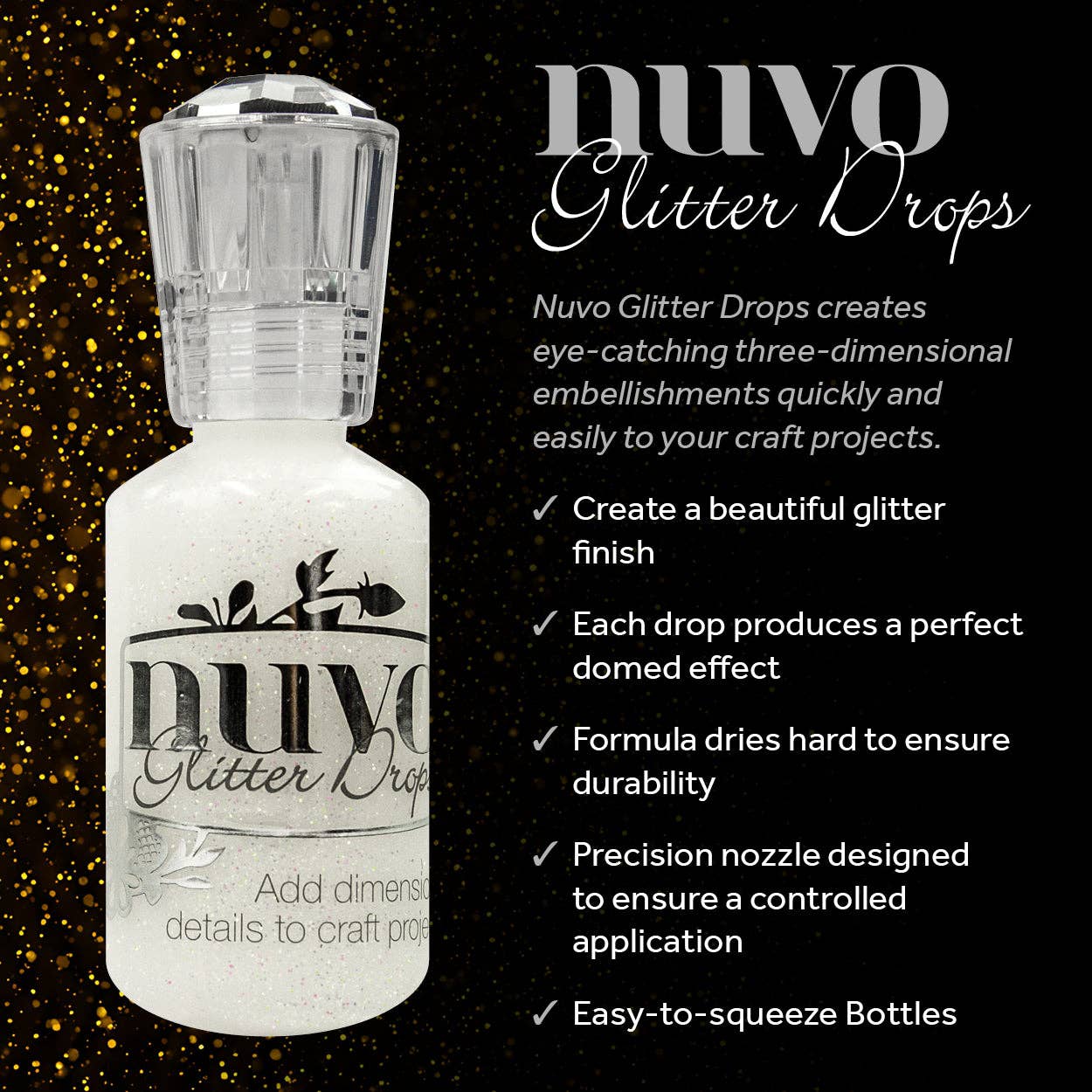 Nuvo Glitter Drops – 6-Colour Bundle (Sunlit Meadow, Aquatic Mist, Blue Lagoon, Ruby Slippers, Gold Dust, White Blizzard)