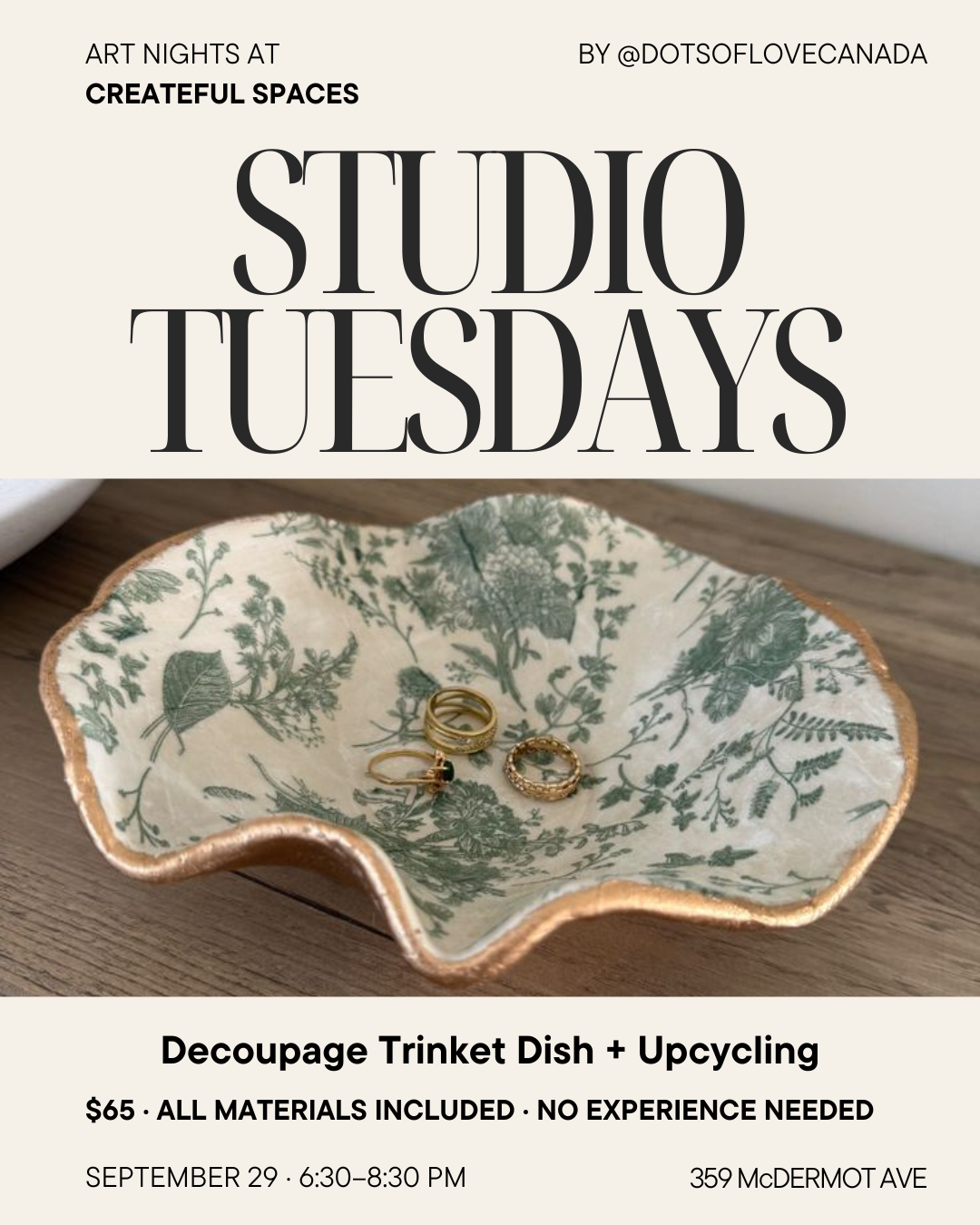 Studio Tuesdays: Decoupage Trinket Dish + Upcycling