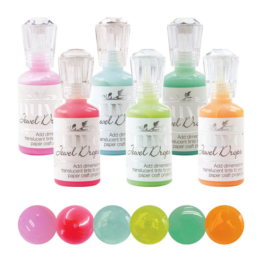 Nuvo Jewel Drops – 6-Colour Bundle (Watermelon Wonder, Honeysuckle, Aqua Plains, Orange Marmalade, Key Lime, Sea Breeze)