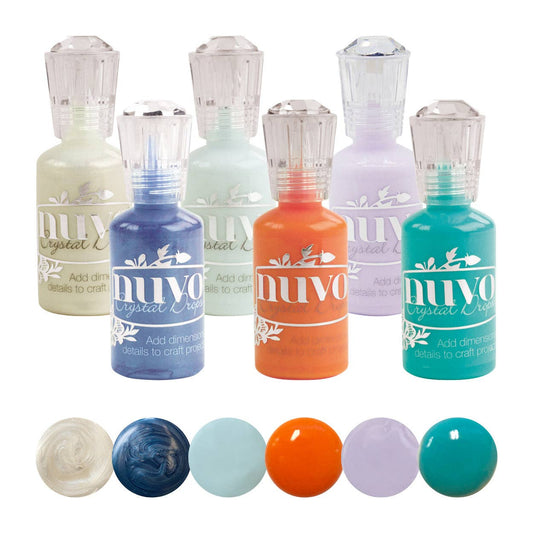 Nuvo Crystal Drops – 6-Colour Bundle (Navy Blue, Ripened Pumpkin, Caribbean Ocean, Ivory Seashell, Duck Egg Blue, French Lilac)