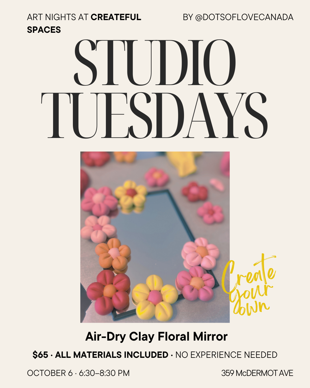 Studio Tuesdays: Air-Dry Clay Floral Mirror