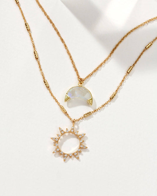 Live by the Sun, Love by the Moon Necklace Set- Moonstone