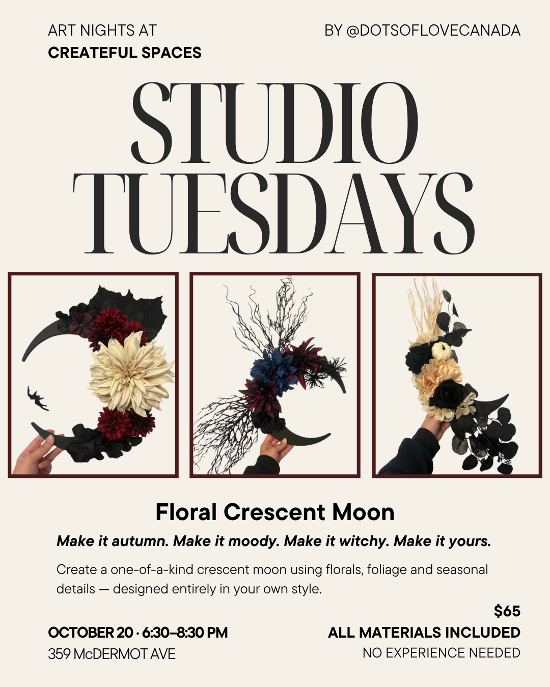 Studio Tuesdays: Floral Crescent Moon